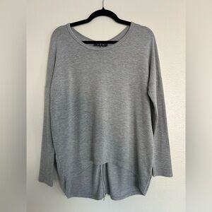 Lulus Knit Top Womens XS  Zip Up Back Hi Low Hem Long Sleeves Lagenlook